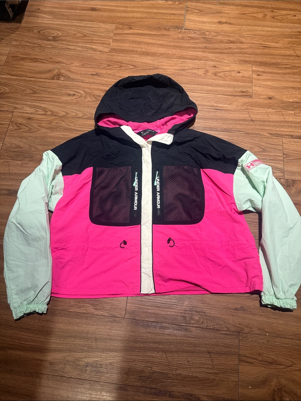 Under Armour Colorblock Windbreaker Jacket - Pink & Mint